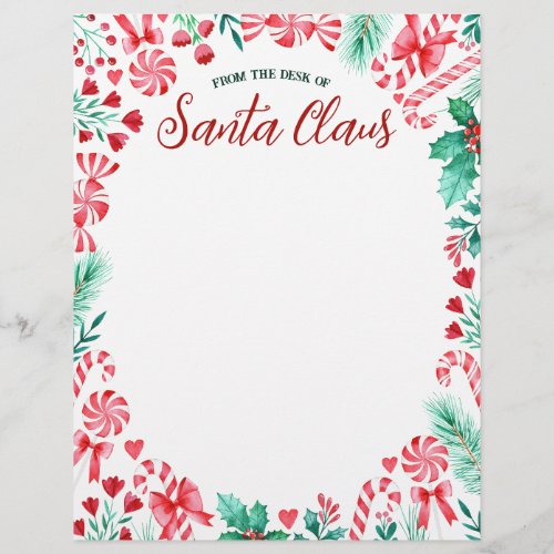 From the Desk of Santa Claus Watercolor Letterhead