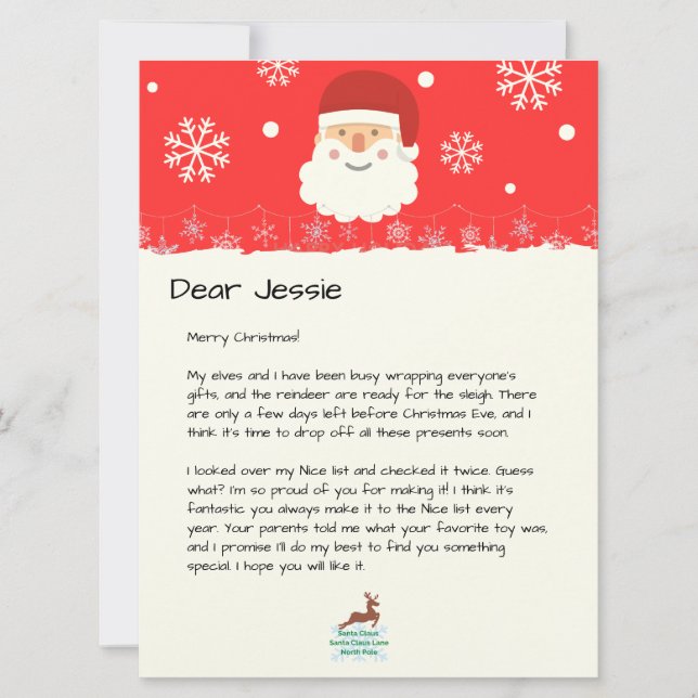 From The Desk of Santa|Custom Christmas Letter (Front)