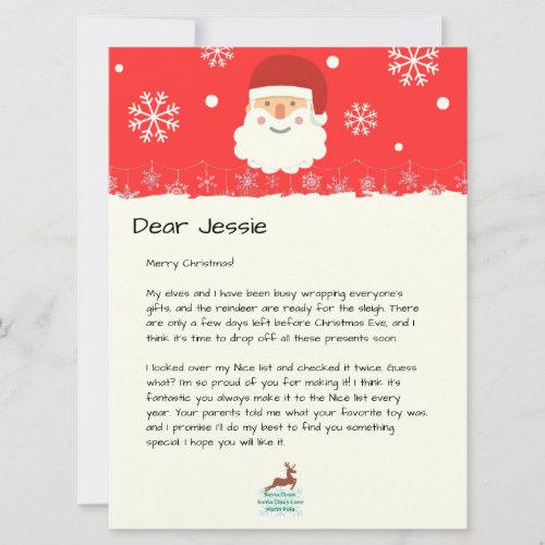 From The Desk of SantaCustom Christmas Letter