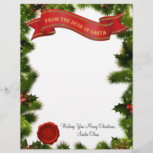 From the Desk of Santa Letter with Seal _ editable