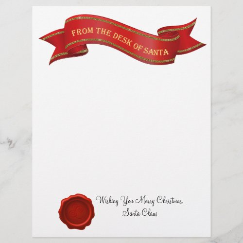 From the Desk of Santa Letter with Seal _ editable