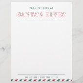 From the Desk of Santa's Elves Blank Christmas Letterhead (Front)