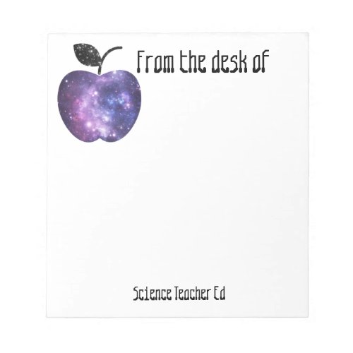 From the desk of Science Teacher Notepad