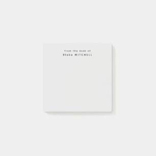 From The Desk of Simple Monogram Gray   Post-it Notes