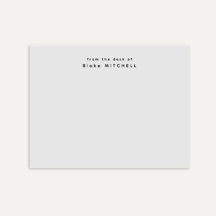 From The Desk of Simple Monogram Gray   Post-it Notes