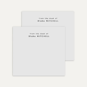 From The Desk of Simple Monogram Gray   Post-it Notes