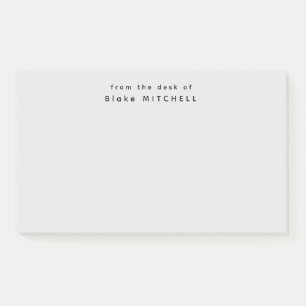 From The Desk of Simple Monogram Gray   Post-it Notes