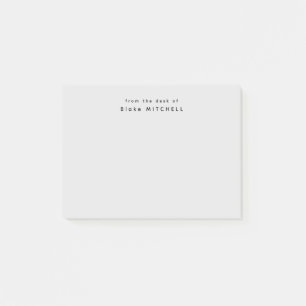 From The Desk of Simple Monogram Gray   Post-it Notes