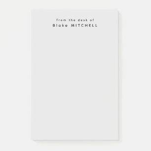 From The Desk of Simple Monogram Gray   Post-it Notes