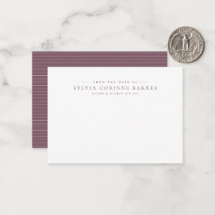 From the desk of simple professional classic mauve note card