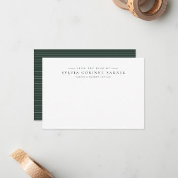 From The Desk Of Simple Professional Hunter Green Note Card by LeaDelaverisDesign at Zazzle