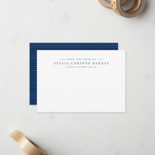 From the desk of simple professional personal navy note card