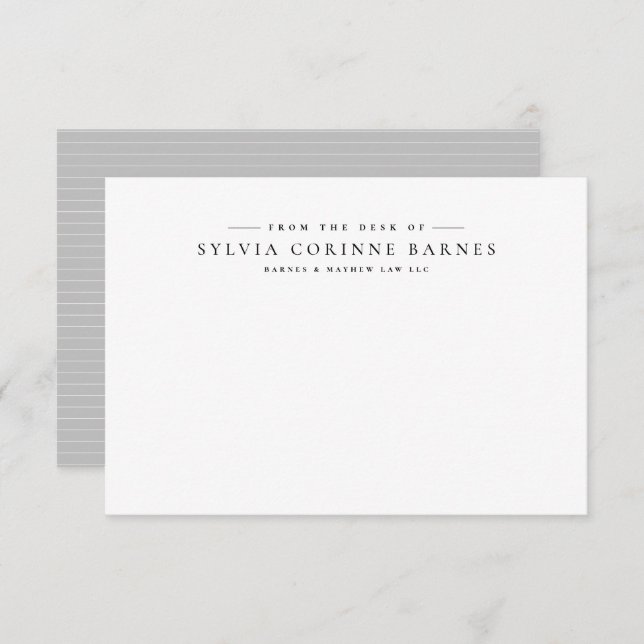 From the desk of simple professional personal note (Front/Back)