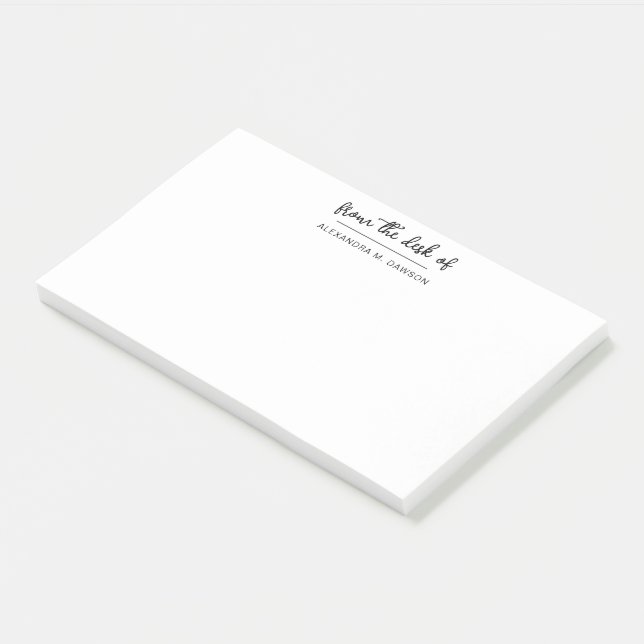 From The Desk Of Simple Script Personalized Name Post-it Notes (Angled)