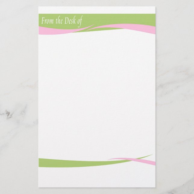 From the Desk of Stationery - Pink & Green (Front)