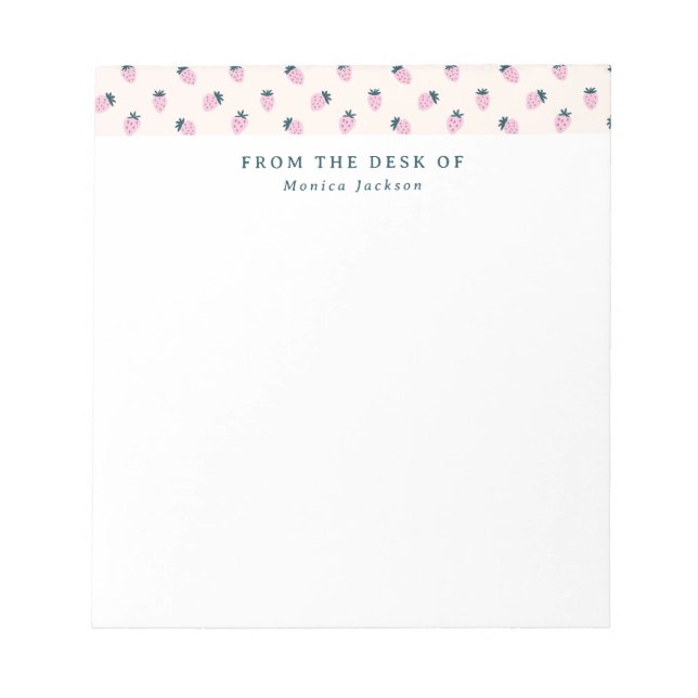 From the desk of strawberry pattern Tearaway Notepad (Front)