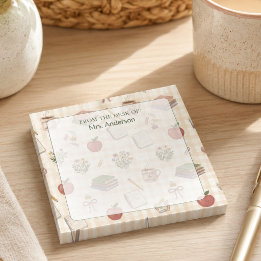 From The Desk of Teacher Gingham Watercolor  Post-it Notes
