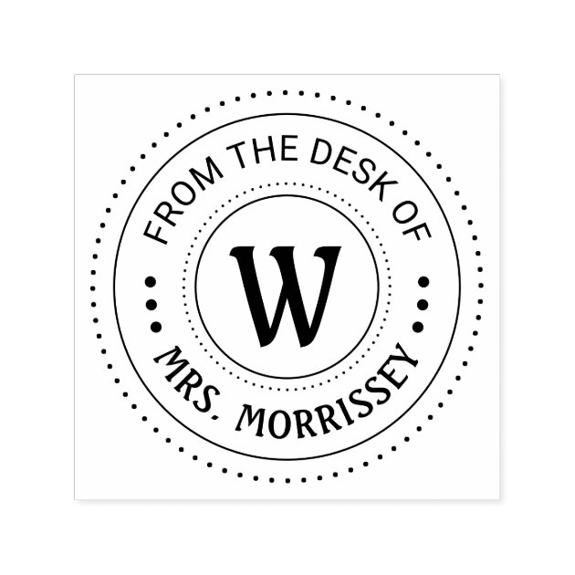 From The Desk Of Teacher Monogram Self inking Stamp Zazzle