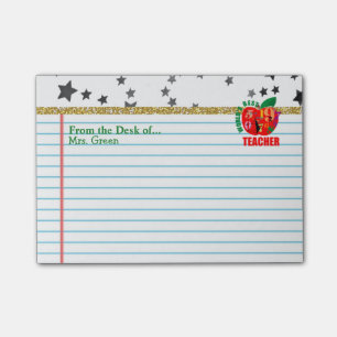 From the Desk of Teacher Name Apple Personalized Post-it Notes