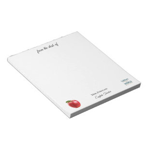 From the desk of teacher name red apple quote notepad