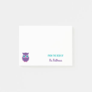 From The Desk Of Teacher Owl Personalized Post-it Notes