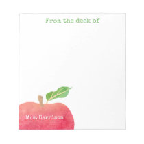 From The Desk of Teacher Red Apple Personalized Notepad From The Desk of Teacher Red Apple Personalized Notepad