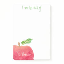 From the Desk of Teacher Red Apple Personalized Post-it Notes From the Desk of Teacher Red Apple Personalized Post-it Notes