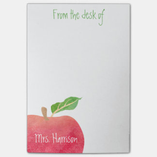 From the Desk of Teacher Red Apple Personalized Post-it® Notes