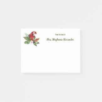 From the Desk of Teachers Watercolor Tropical Bird