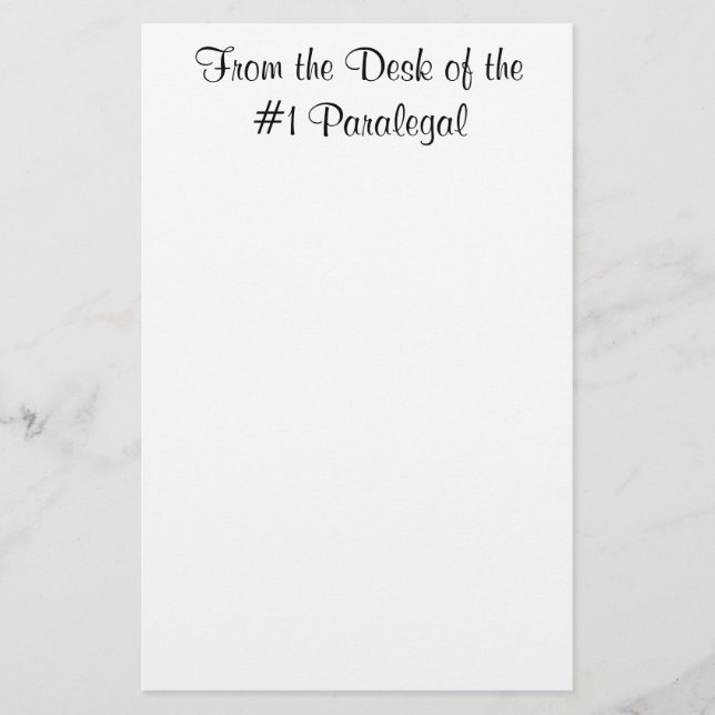 From the Desk of the #1 Paralegal Notepad Stationery (Front)