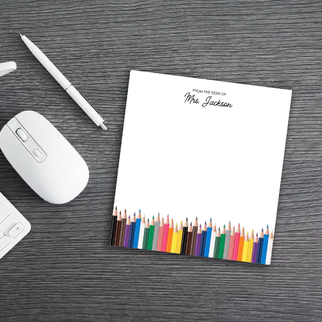 From the Desk of with Colored Pencils Notepad | Zazzle