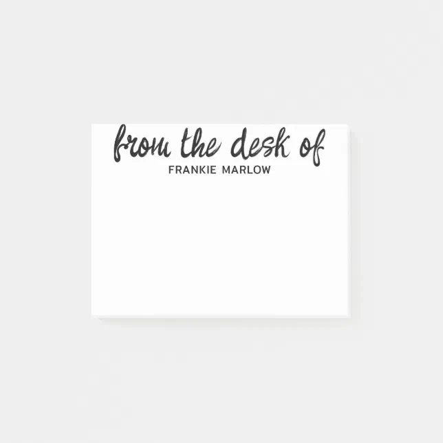 From The Desk Of Your Name Personalized Postit Notes Zazzle