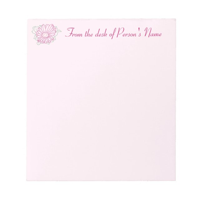 From the desk Personalized Fuchsia Flower Notepads (Front)