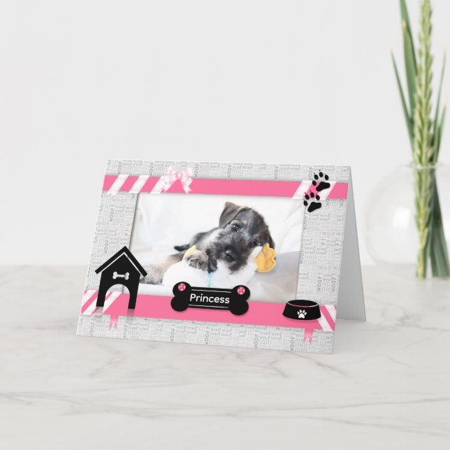 from the Dog Birthday Pink and Black Pet's Photo Card (Front)