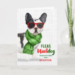 From The Dog Boston Terrier Fleas Navidog Holiday Card at Zazzle