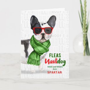 Chihuahua Funny Fleas Navidog Christmas in Red and Green Jigsaw Puzzle