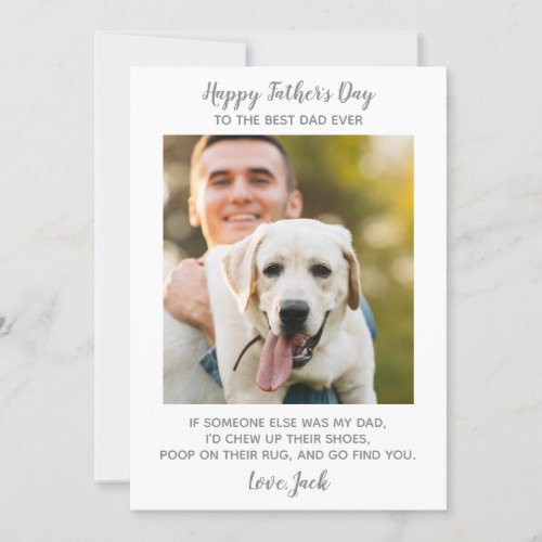 From The Dog Custom Pet Photo Dad Fathers Day Holiday Card