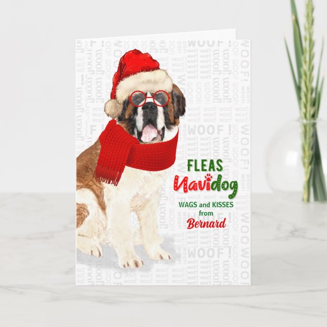 from the Dog Cute Saint Bernard Christmas Holiday Card (Front)