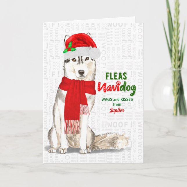 from the Dog Cute Siberian Husky Christmas Holiday Card (Front)