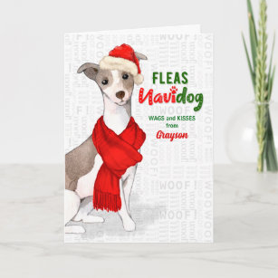 from the Dog Italian Greyhound Funny Fleas Navidog Holiday Card