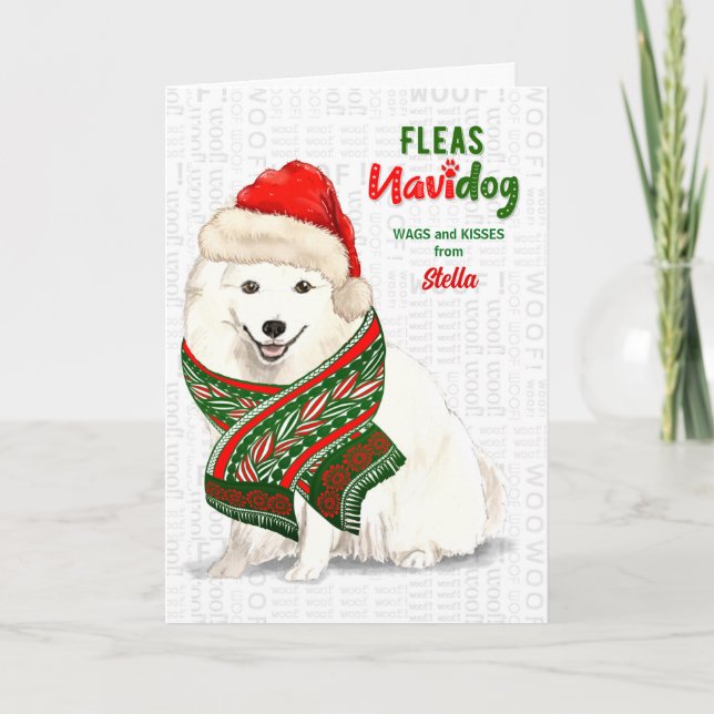 from the Dog Japanese Spitz Christmas Holiday Card (Front)