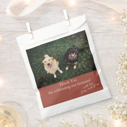From the Dog Terracotta Modern Thank You Wedding Favor Bag