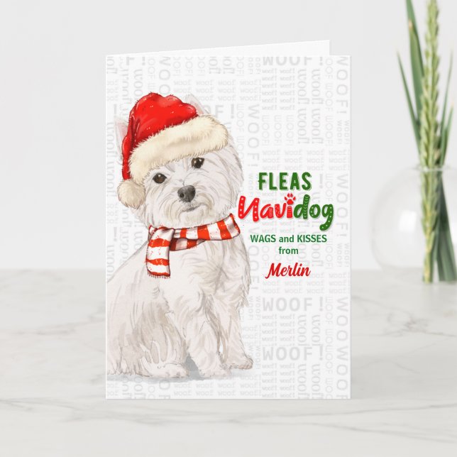from the Dog West Highland Terrier Christmas Holiday Card (Front)