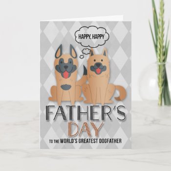 From The Dogs Father's Day Cute Cartoon And Argyle Card by PAWSitivelyPETs at Zazzle