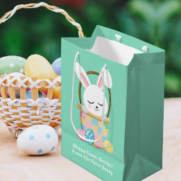 From The Easter Bunny Cute Pastel Green Kids Gift Medium Gift Bag