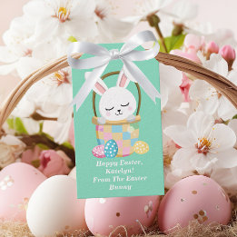From The Easter Bunny Cute Pastel Green Kids Gift Tags