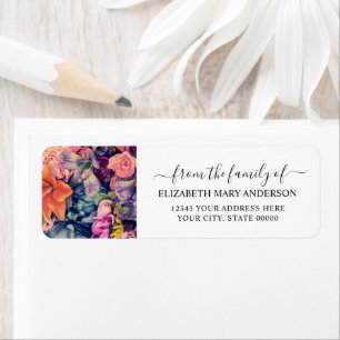 From the Family Funeral Memorial Moody Floral Label