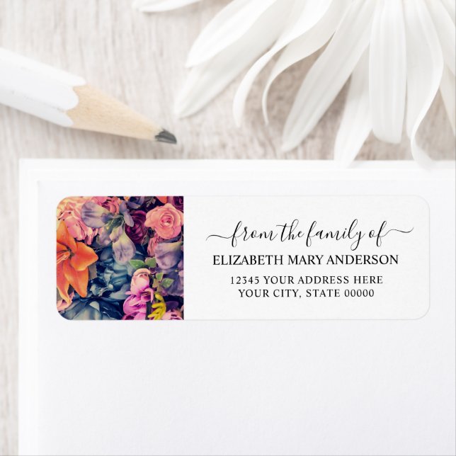 From the Family Funeral Memorial Moody Floral Label (Insitu)