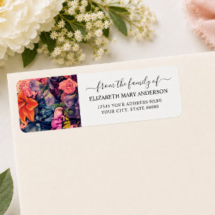 From the Family Funeral Memorial Moody Floral Label