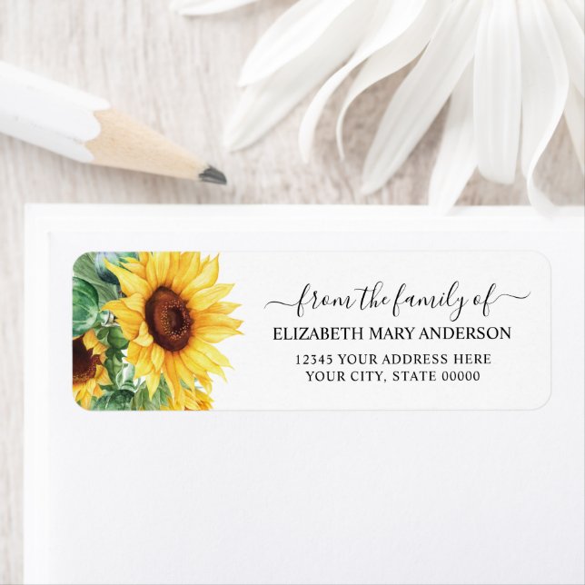 From the Family Funeral Memorial Sunflower Floral Label (Insitu)